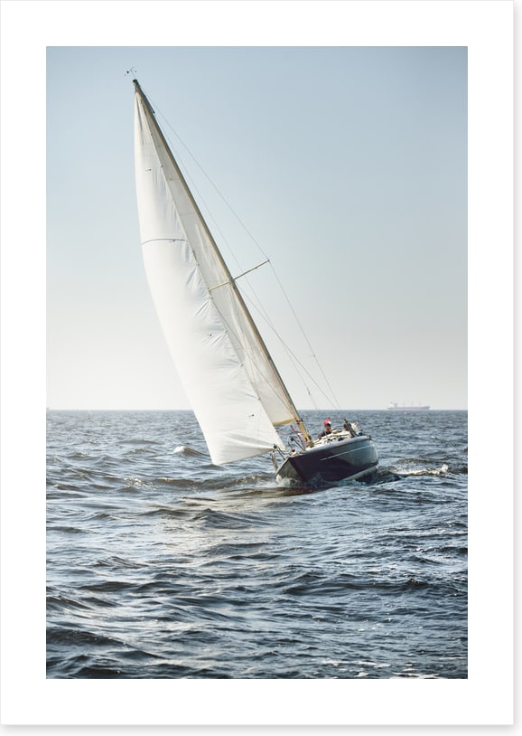 Heeled sloop