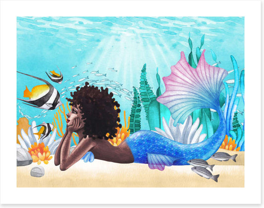 Blue tail mermaid