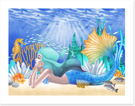 Blue hair mermaid