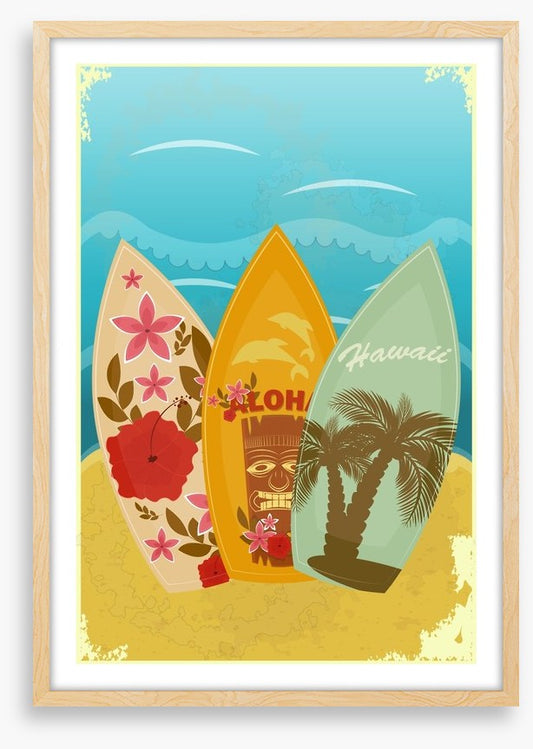 Retro Hawaiian surf