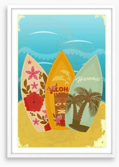 Retro Hawaiian surf