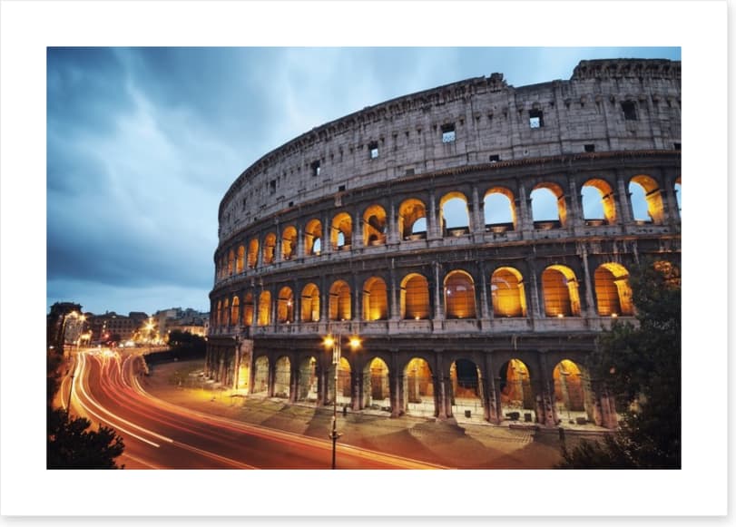 The Colosseum at dusk