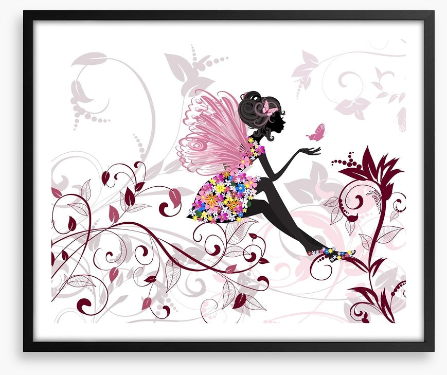 Flower fairy with butterflies