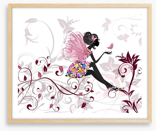 Flower fairy with butterflies