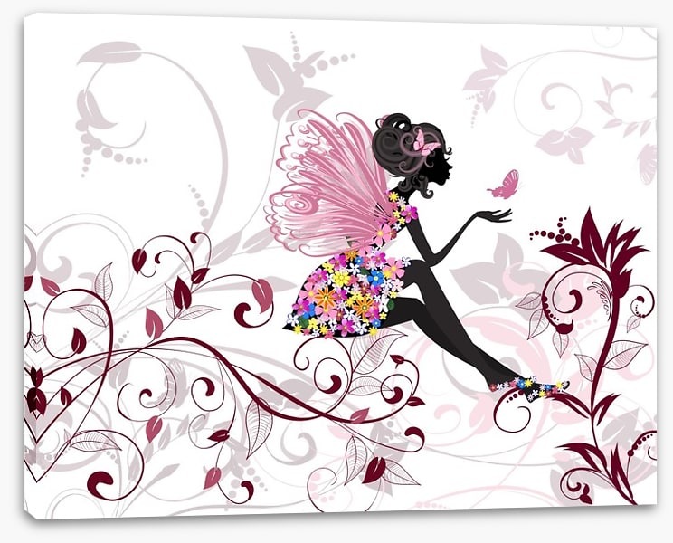 Flower fairy with butterflies