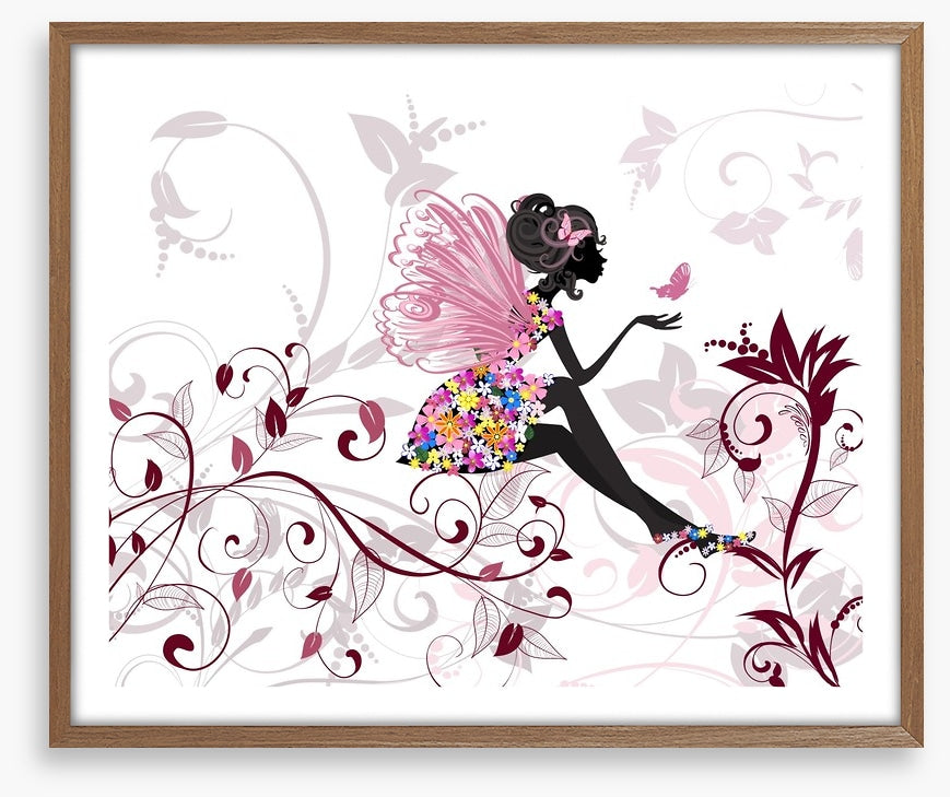 Flower fairy with butterflies