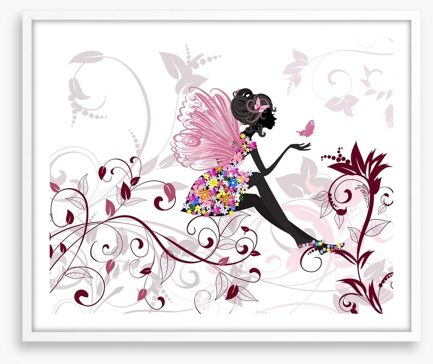 Flower fairy with butterflies