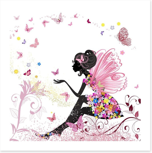 Flower fairy with butterflies