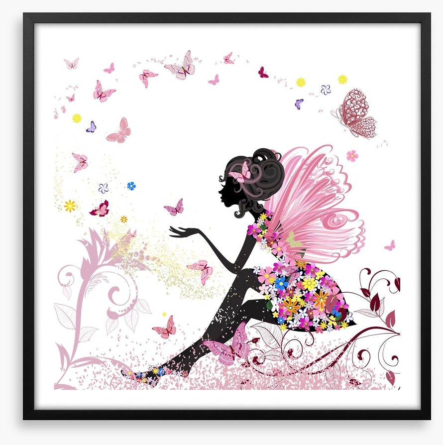 Flower fairy with butterflies