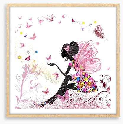 Flower fairy with butterflies