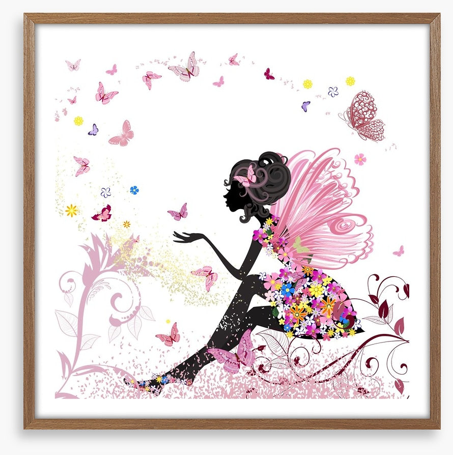 Flower fairy with butterflies