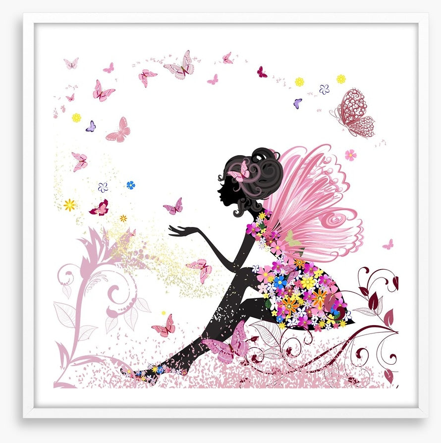Flower fairy with butterflies