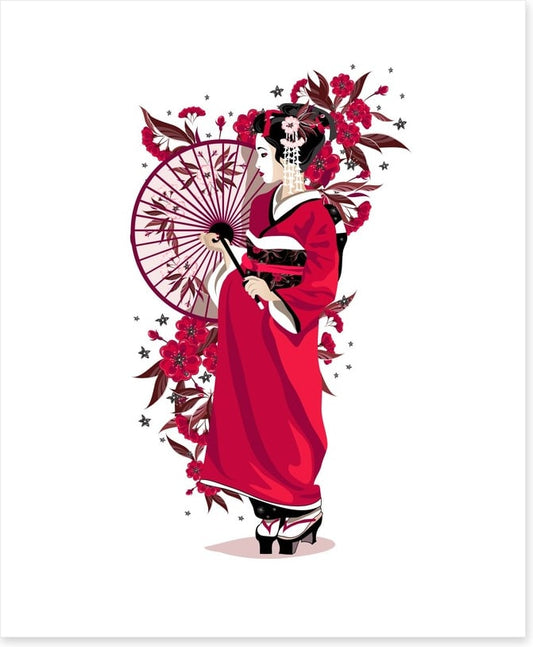 The geisha in red