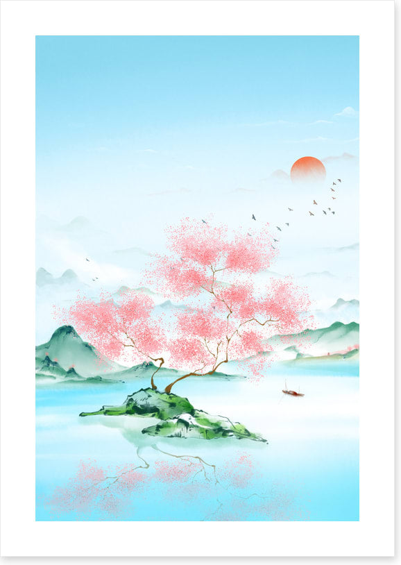 Blue lake sakura
