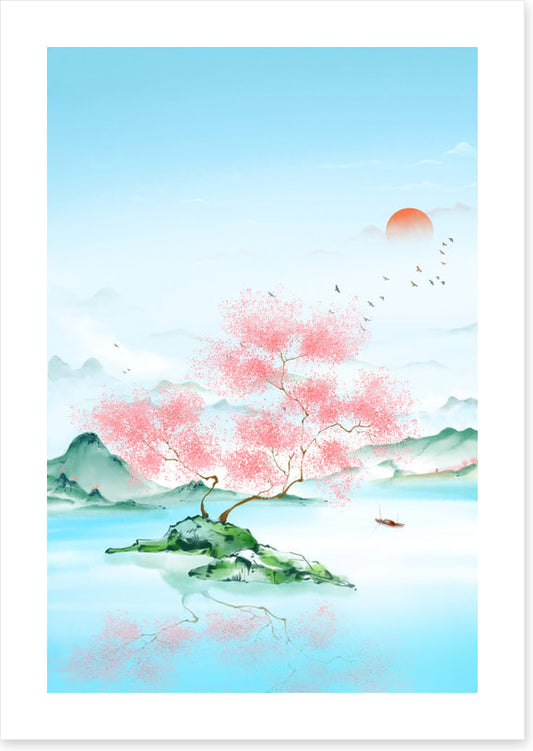Blue lake sakura