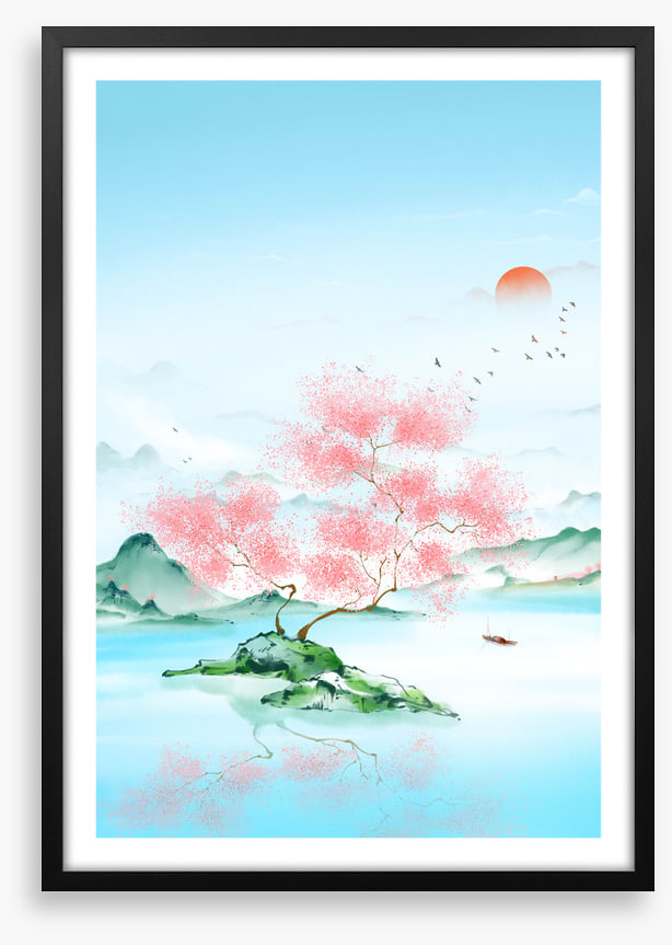 Blue lake sakura