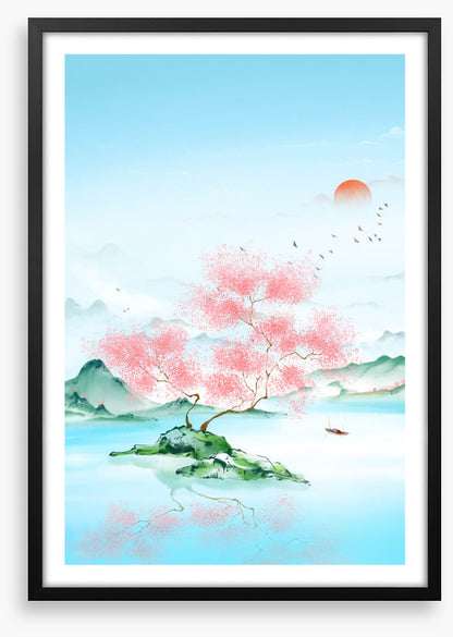 Blue lake sakura