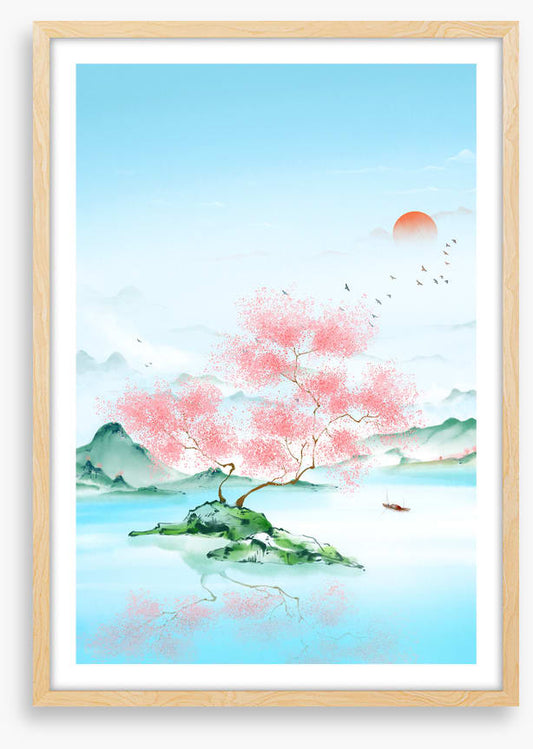 Blue lake sakura