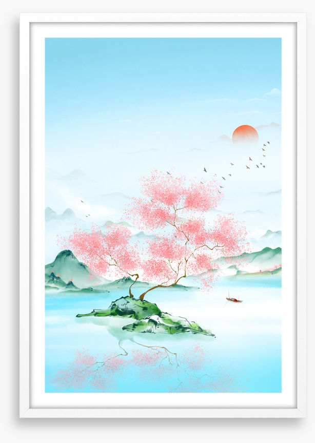 Blue lake sakura