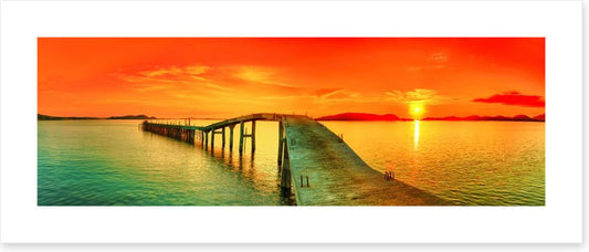 Sunset jetty panorama