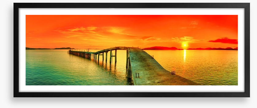 Sunset jetty panorama