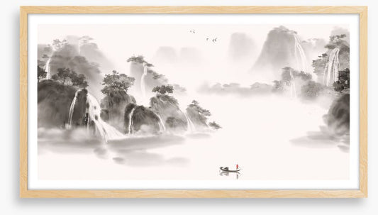 Lone fisherman lake
