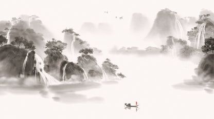 Lone fisherman lake