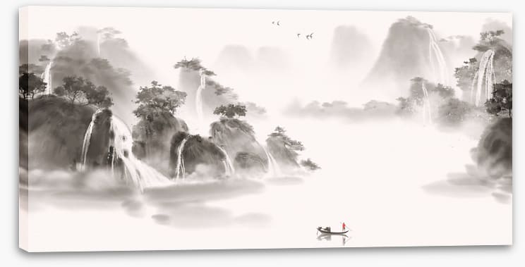 Lone fisherman lake