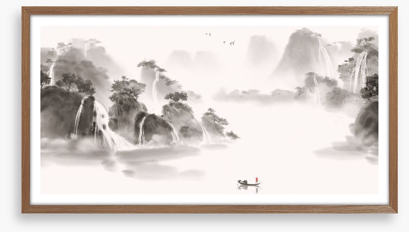 Lone fisherman lake