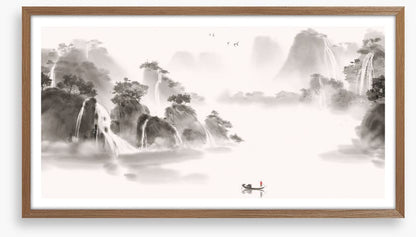 Lone fisherman lake