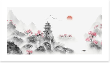 Spring sunrise pagoda
