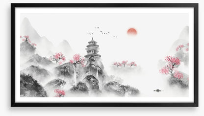 Spring sunrise pagoda