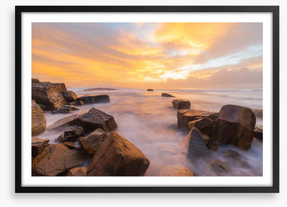 Sea stone sunrise