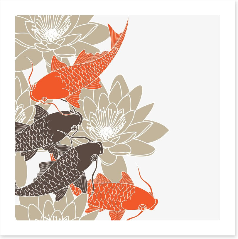 Lotus and koi
