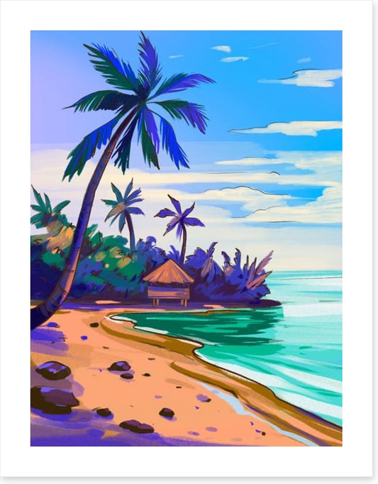 Blue sky beach