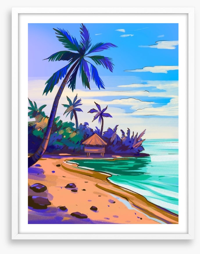 Blue sky beach