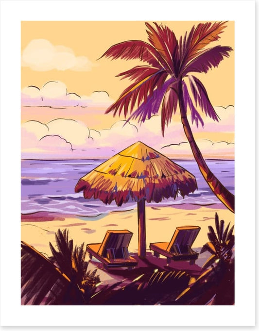 Golden sky beach
