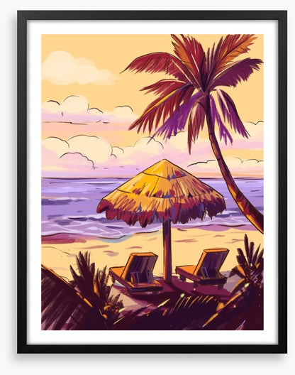 Golden sky beach