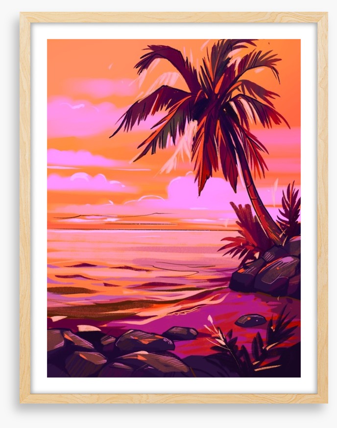 Orange sky beach