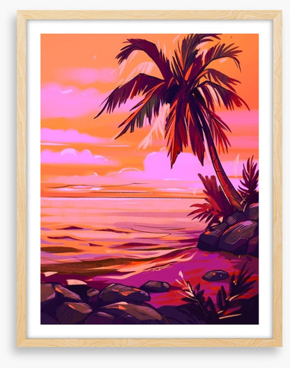 Orange sky beach