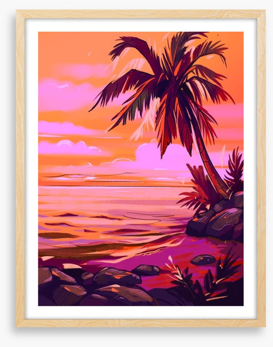 Orange sky beach