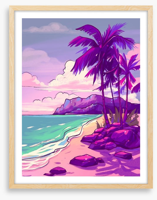 Purple sky beach