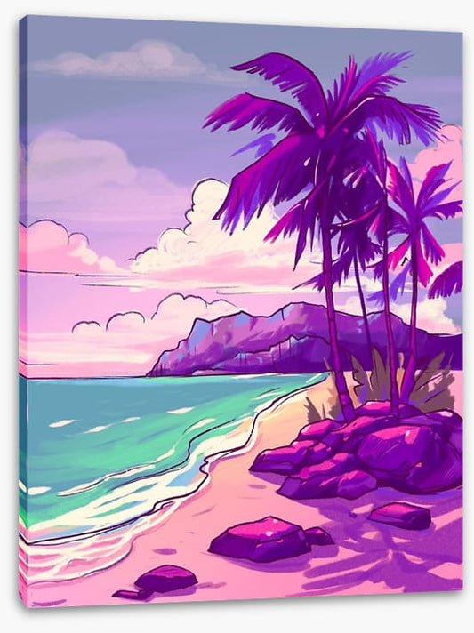 Purple sky beach