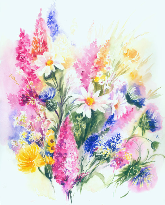 Soft sky wildflowers