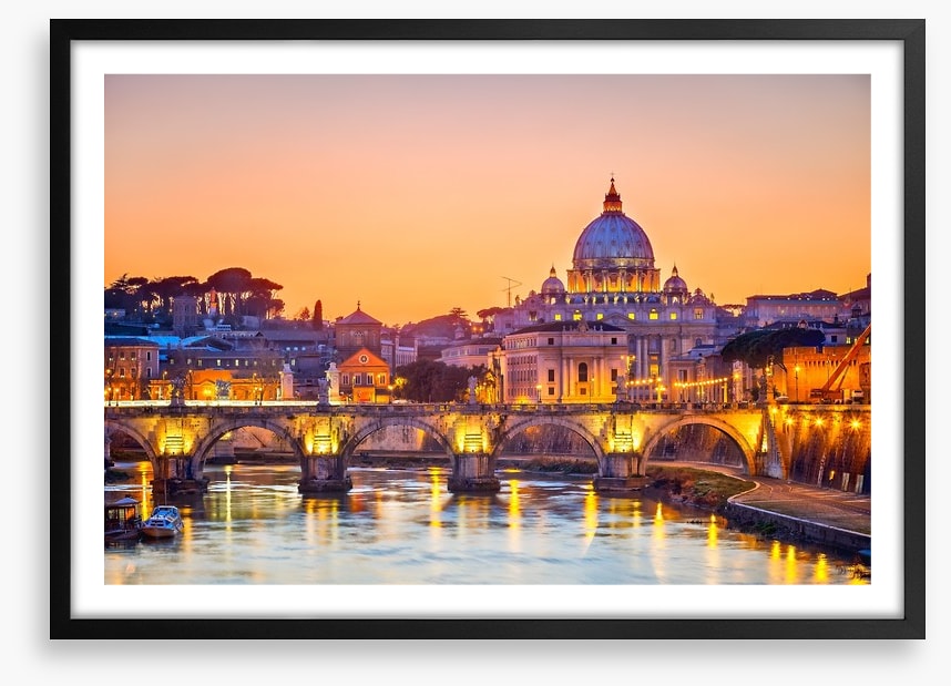 St. Peter's cathedral at night, Rome