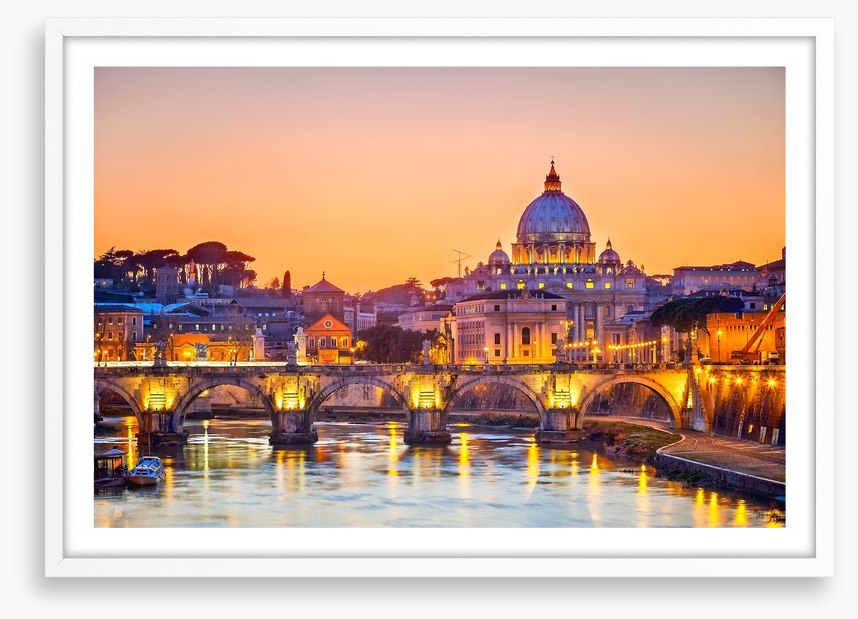 St. Peter's cathedral at night, Rome