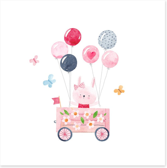 Pink balloon wagon
