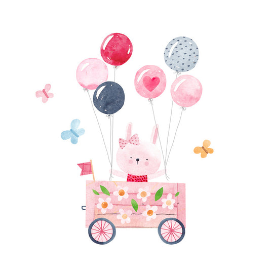 Pink balloon wagon