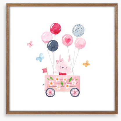 Pink balloon wagon