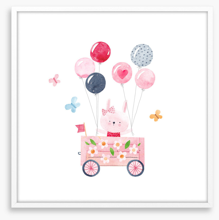 Pink balloon wagon